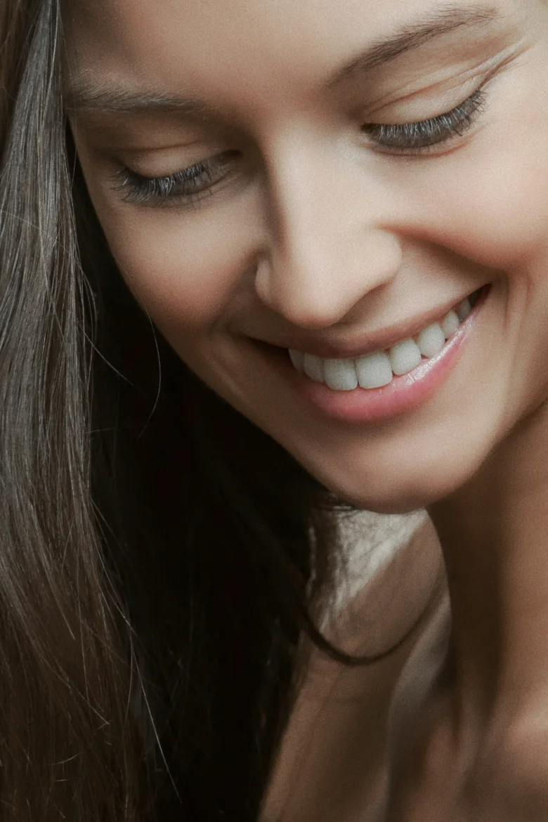 Woman smiling in a close portrait